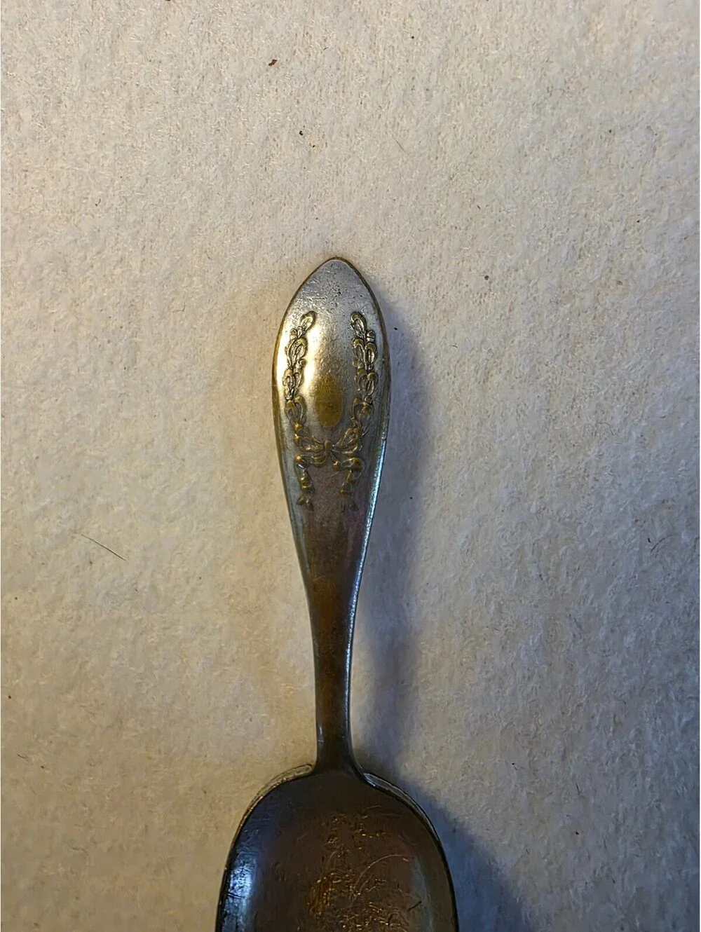 Vintage Oneida Rogers Floral Silverplate Baby Spoon 4.25 Inch 1930s